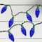50ct. Blue LED Faceted C9 Christmas String Lights with Green Wire